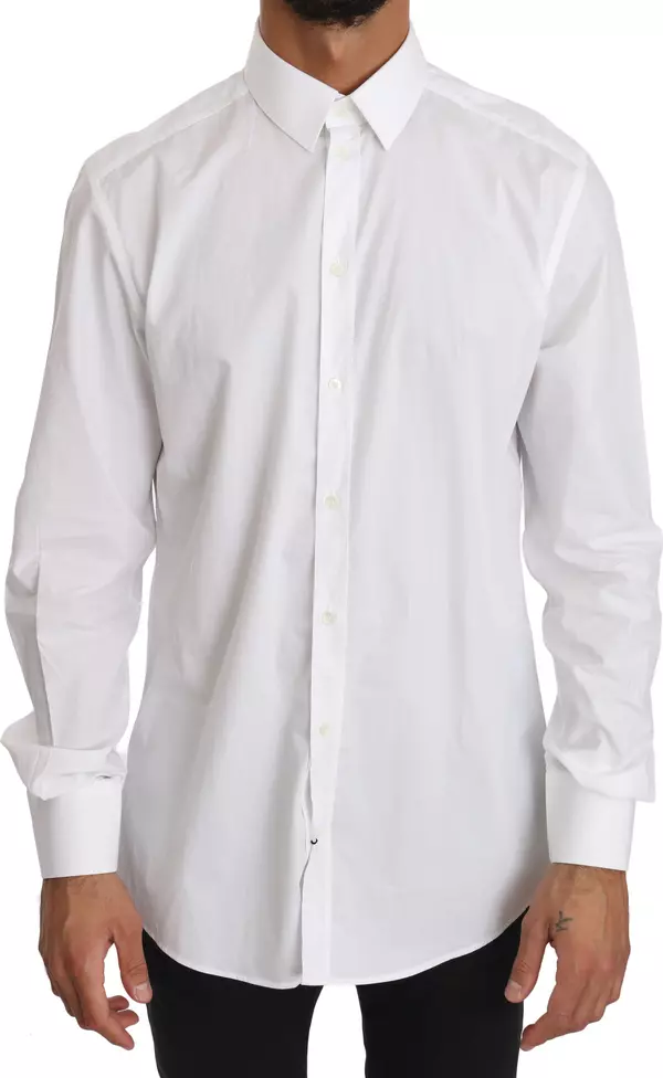 White Cotton GOLD Dress Shirt