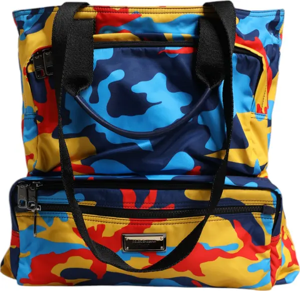 Multicolor Camouflage Nylon Shopping Tote Bag