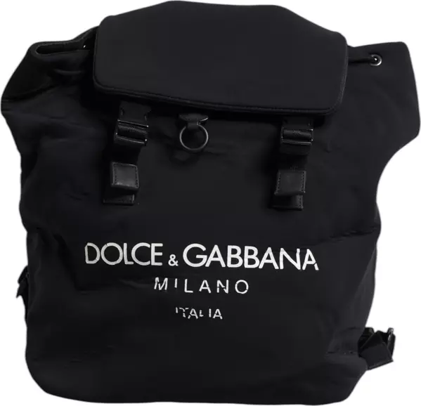 Black Neoprene Nylon DG Logo School Backpack Bag