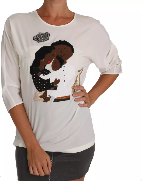 White Silk #dgfamily Crystal T-shirt