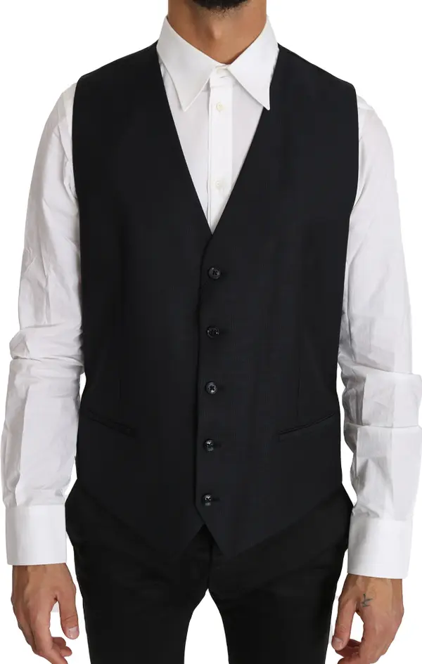 Gray Wool Silk Waistcoat Vest