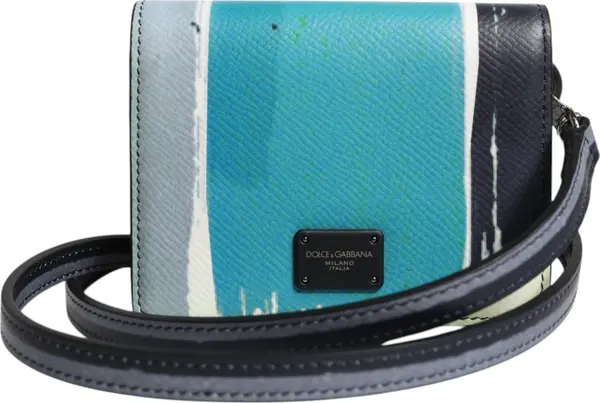 Multicolor Leather DG Logo Bifold Card Holder Wallet