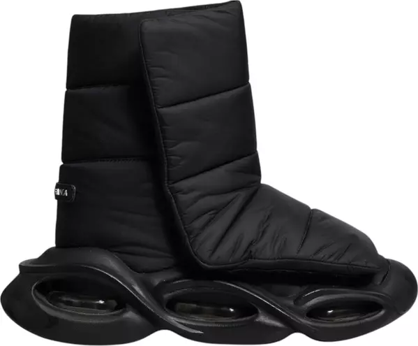 Black Slip On Wave Quilted Sneakers Shoes