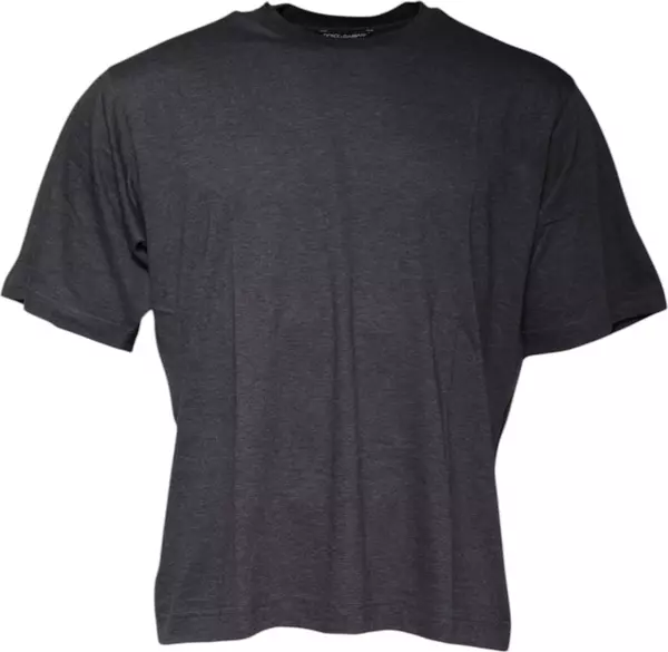 Dark Gray Crew Neck Short Sleeves T-shirt