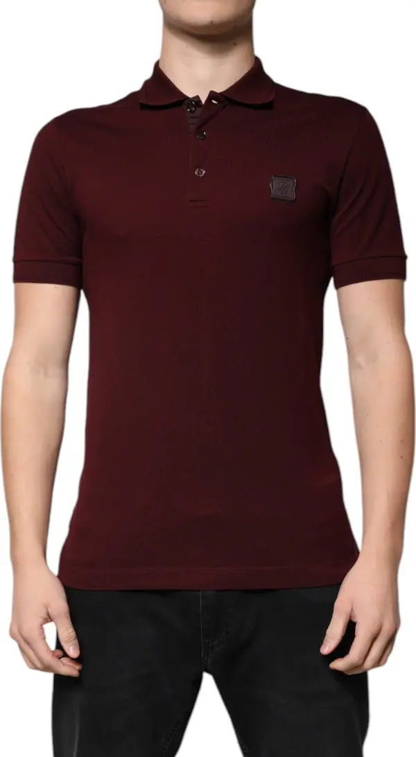 Maroon Collared Short Sleeves Polo T-shirt