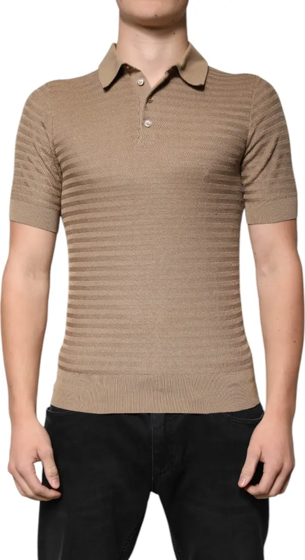 Brown Collared Short Sleeves Polo T-shirt