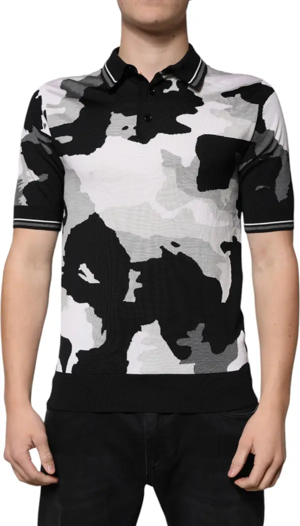 Multicolor Camouflage Collared Polo T-shirt