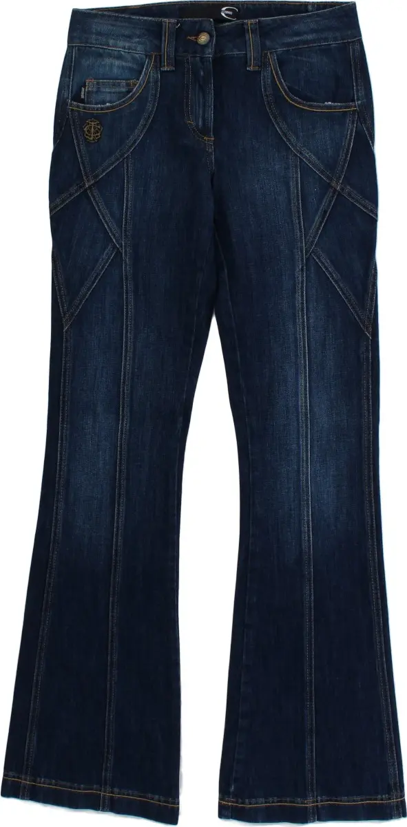 Blue Cotton Stretch Low Waist Jeans