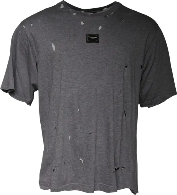 Gray Logo Crew Neck Short Sleeves T-shirt