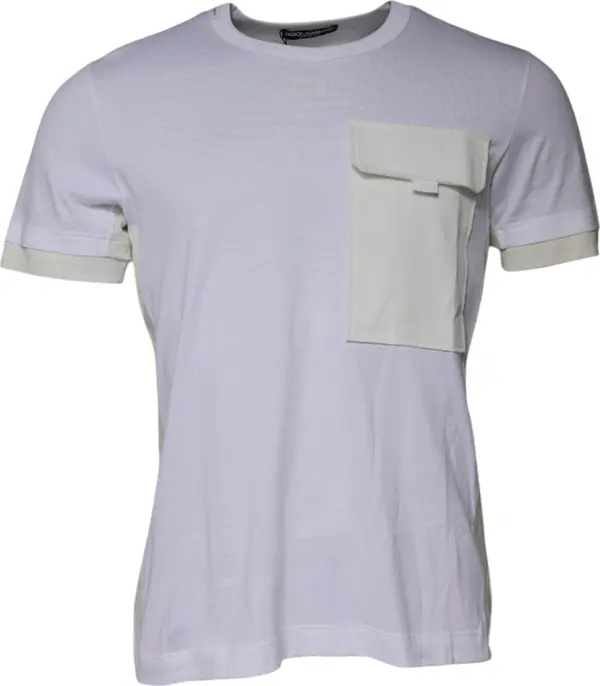 White Cotton Crew Neck Short Sleeves T-shirt