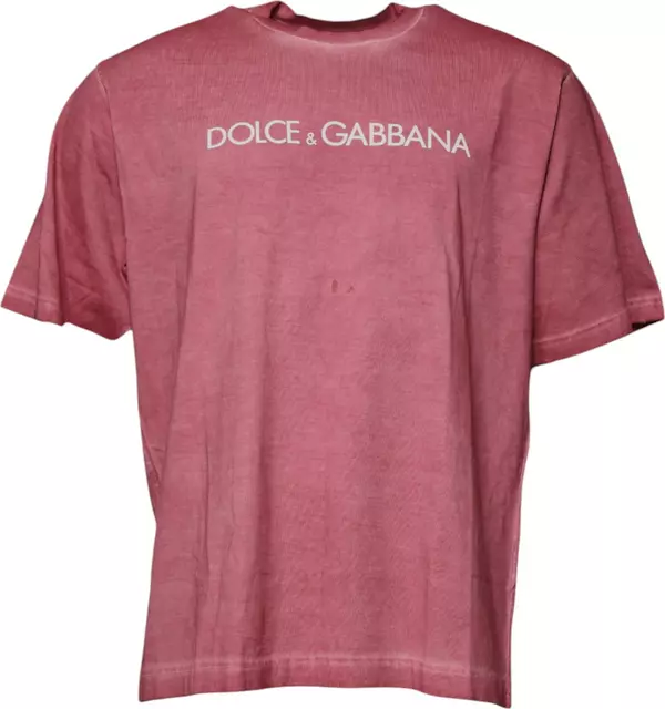 Pink Logo Print Cotton Crew Neck T-shirt