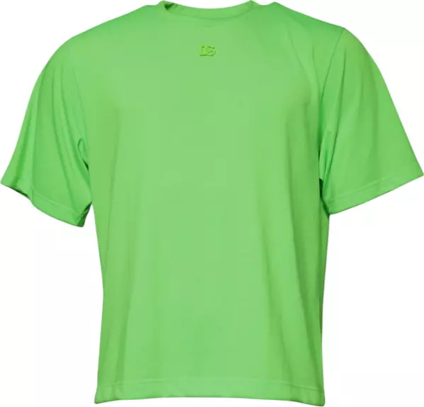 Green Logo Polyester Crew Neck T-shirt