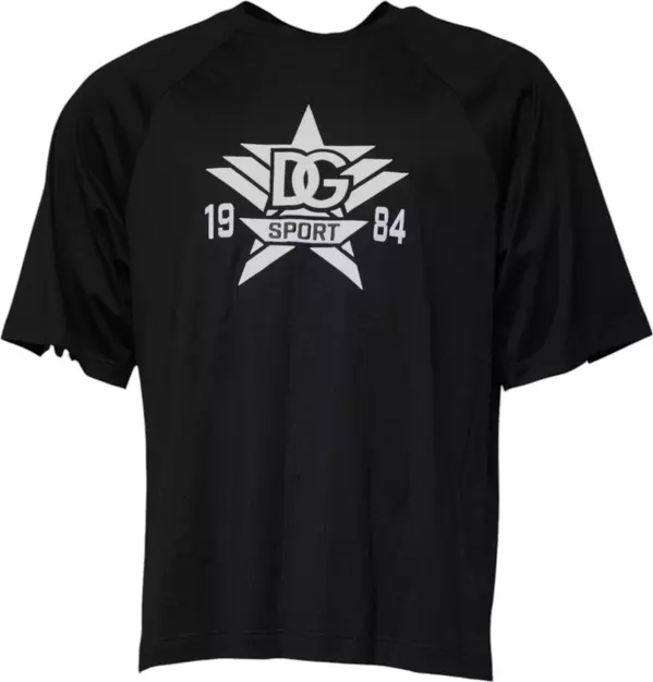 Black Logo Print Cotton Crew Neck T-shirt