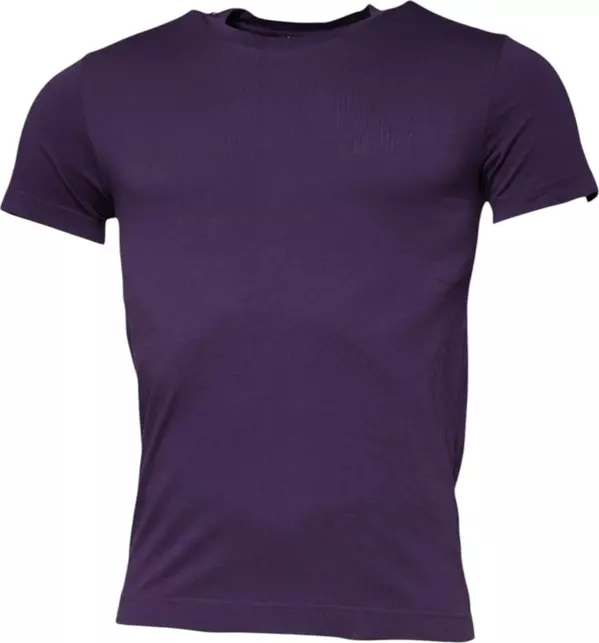 Violet Cotton Crew Neck Short Sleeve T-shirt