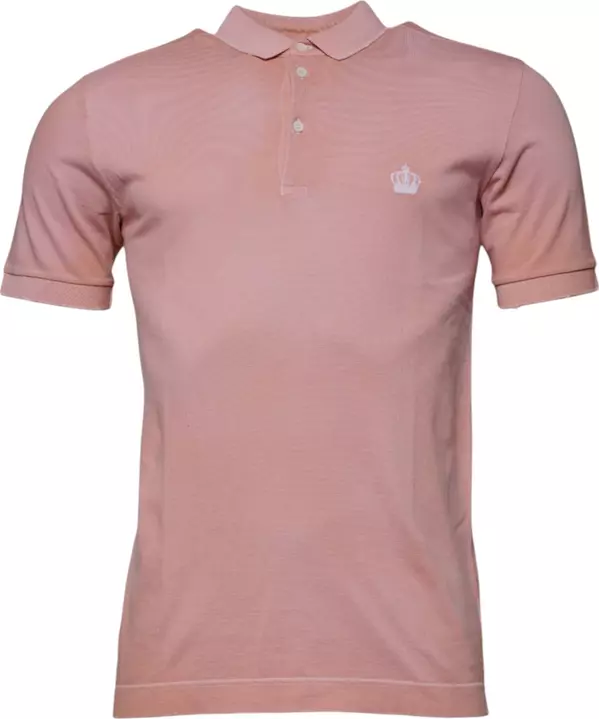 Pink Crown Collared Short Sleeve Polo T-shirt
