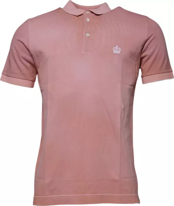 Pink Crown Collared Short Sleeve Polo T-shirt