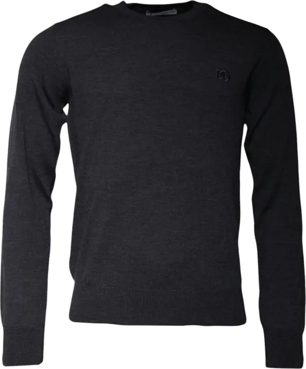 Dark Gray DG Logo Crew Neck Pullover Sweater