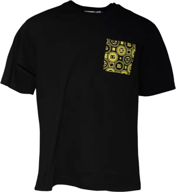 Black Logo Print Cotton Short Sleeves T-shirt