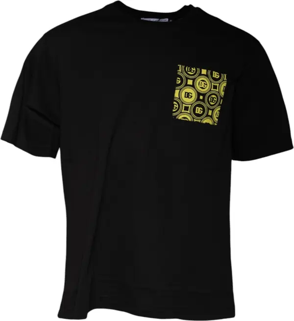 Black Logo Print Cotton Short Sleeves T-shirt