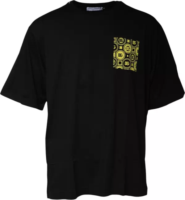 Black Logo Print Cotton Short Sleeves T-shirt