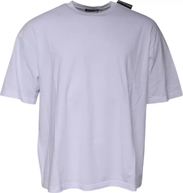 White Logo Cotton Jersey Crew Neck Short Sleeves T-shirt