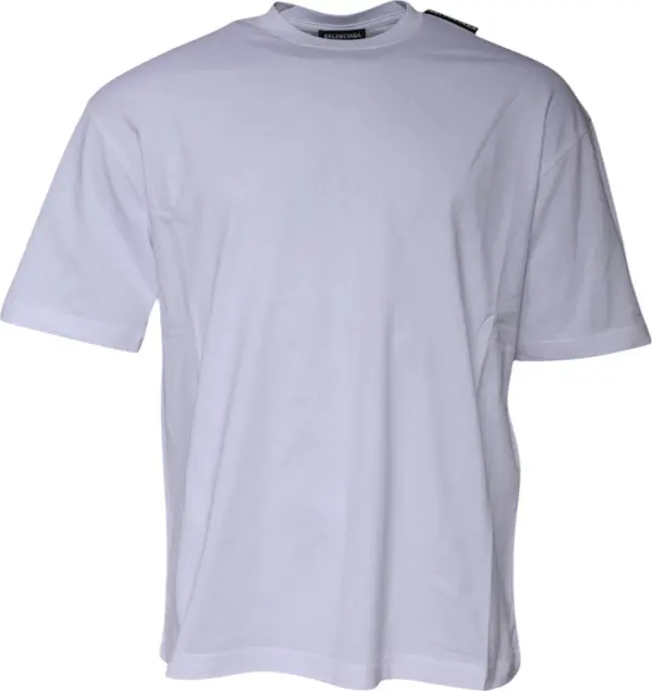 White Logo Cotton Jersey Crew Neck Short Sleeves T-shirt