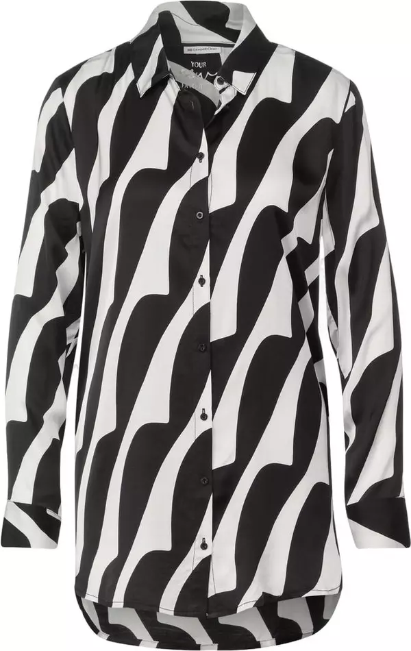 Black And White Viscose Blouse