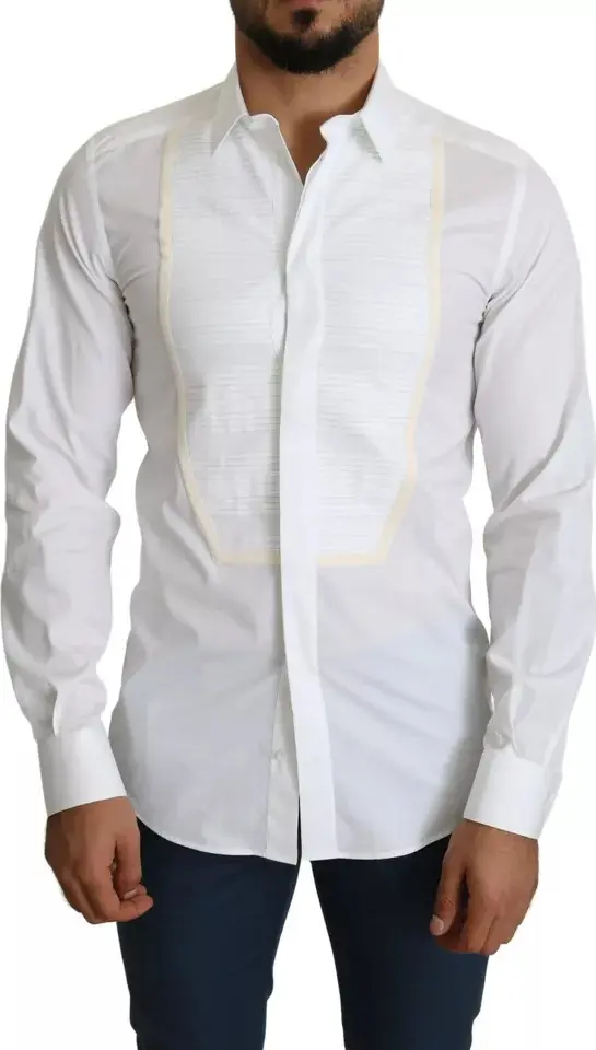 White Formal Tuxedo Dress GOLD Shirt
