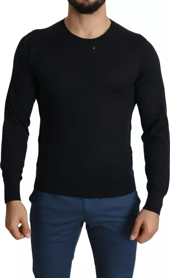 Black Cashmere Crew Neck Sweatshirt Sweater