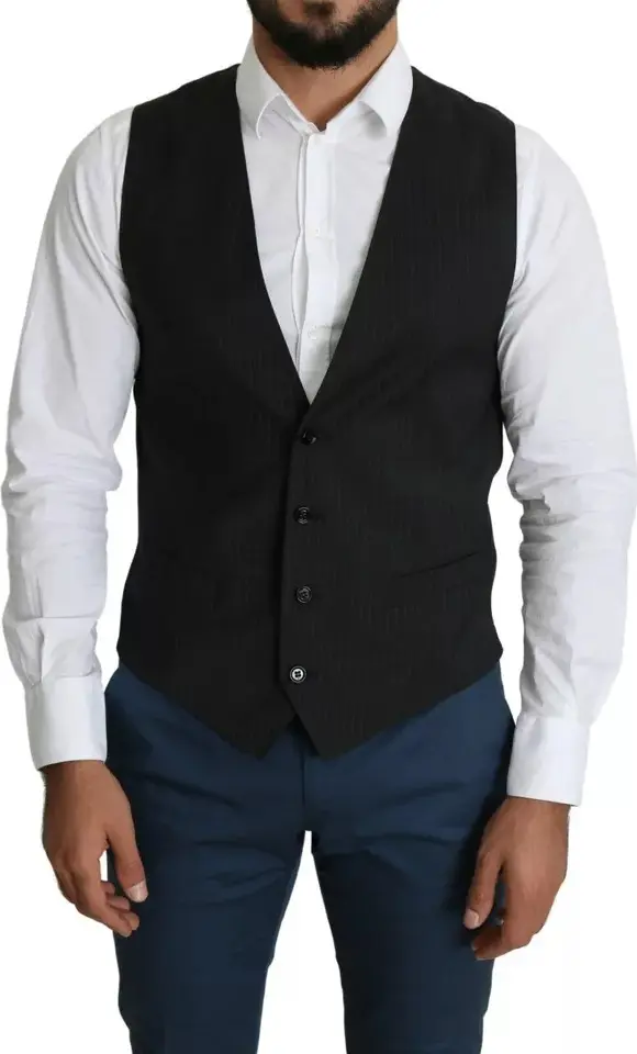 Black Men Formal STAFF Dress Waistcoat Vest