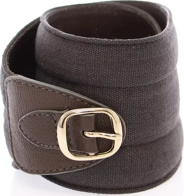Brown D&G Leather Linnen Logo Belt