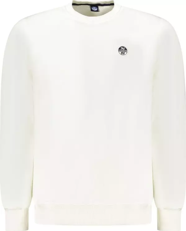 White Cotton Men Sweatshirt