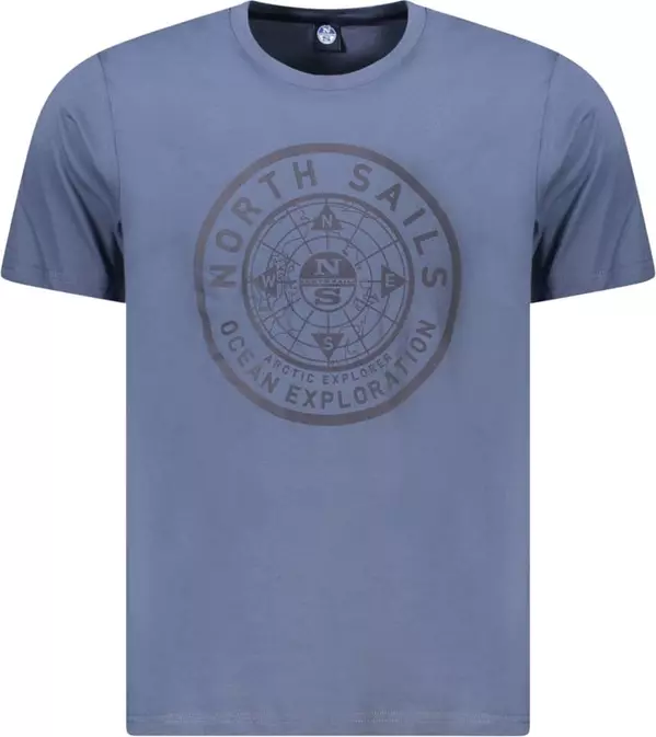 Blue Cotton Men T-Shirt
