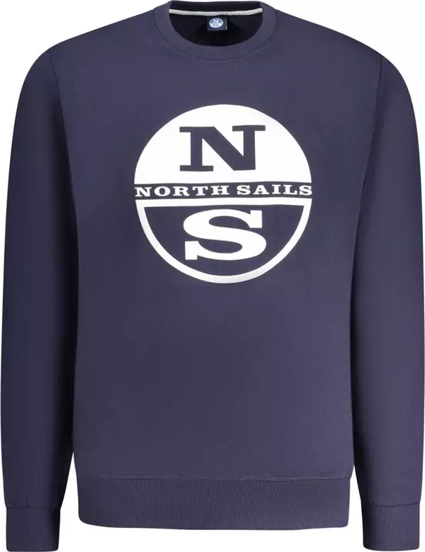 Blue Cotton Men Sweatshirt