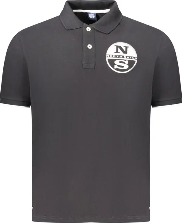 Black Cotton Men Polo