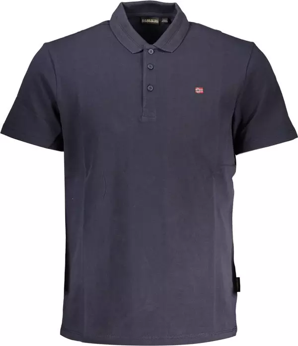 Blue Cotton Polo Shirt