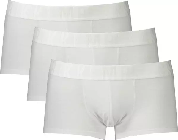 White Polyester Men's Boxer Briefs Trio Pack