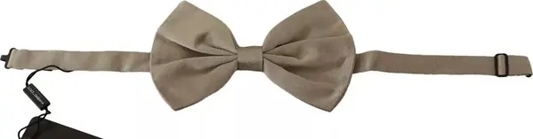Silver Gray 100% Silk Adjustable Neck Bow Tie
