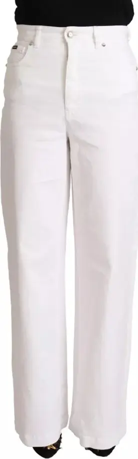 White MONICA Boot Cut Cotton Denim Jeans