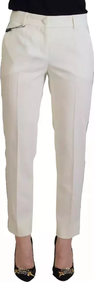 White High Waist Tapered Wool Pants
