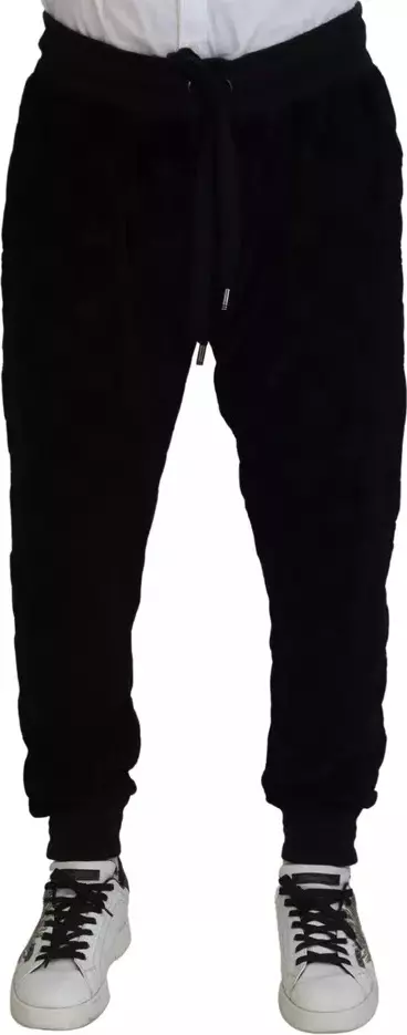Black Cotton Skinny Jogger Sweatpants Pants