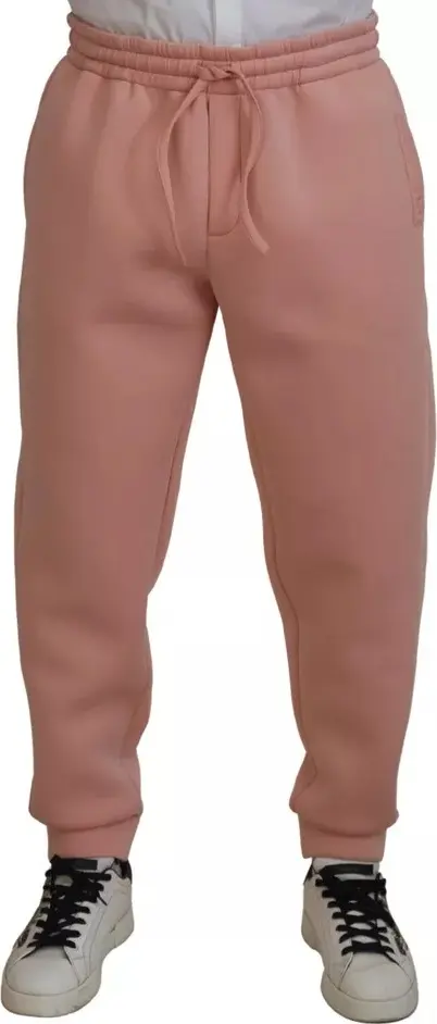 Pink Polyester Sweatpants Jogger Pants