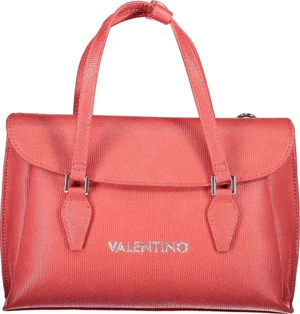 Rosso Poliuretano Donna Bag With Handles and Shoulder Strap