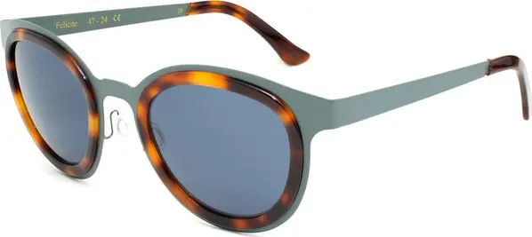 Blue Stainless Steel Sunglasses