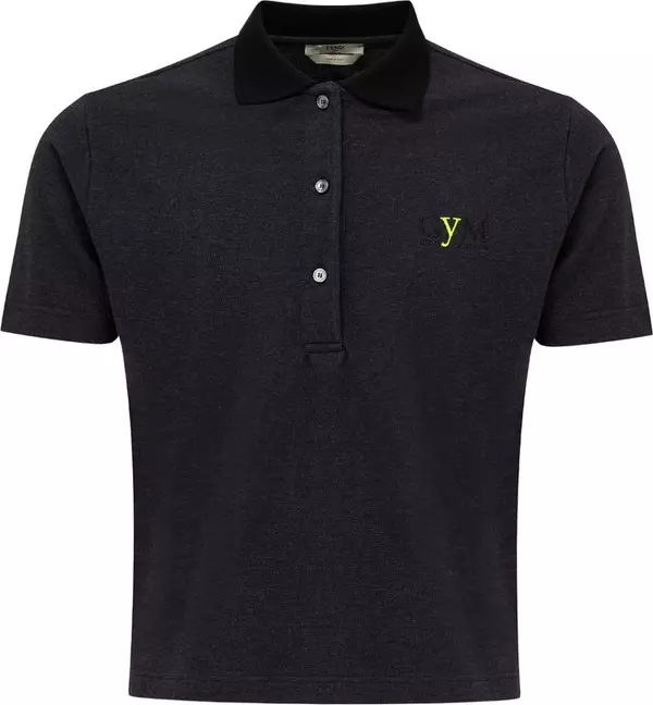 Black Cotton Polo Shirt