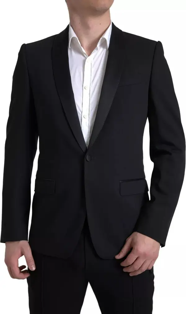 Black Wool Single Breasted MARTINI Blazerclothing