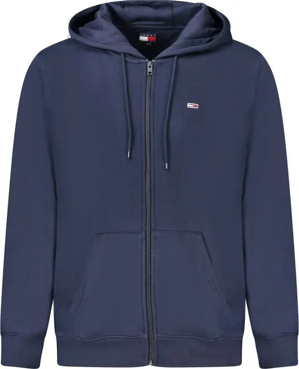 Blue Cotton Men's Hooded Sweatshirt