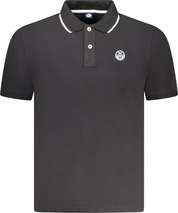 Black Cotton Mens Polo Shirt