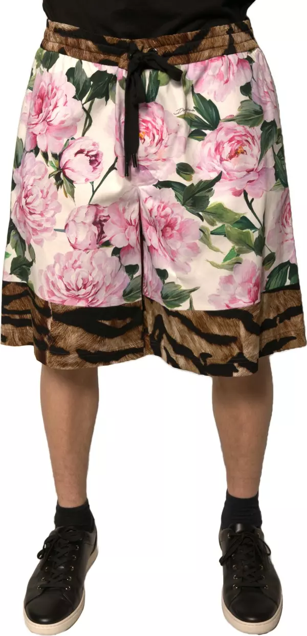 Multicolor Floral Cotton Men Bermuda Shorts