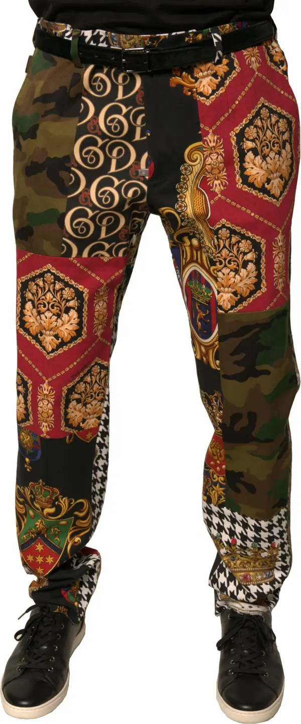 Multicolor Patchwork Men Dress Pants